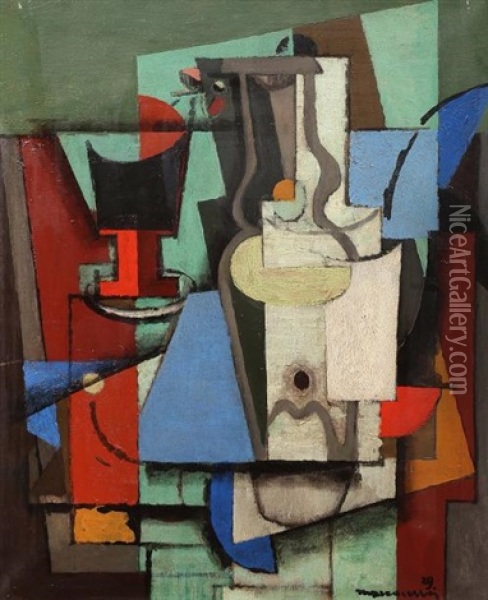 Nature Morte Cubiste Oil Painting - Louis Marcoussis