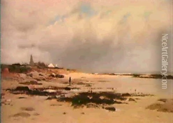 Pecheurs Sur La Plage De Larmour Oil Painting - Henry Moret