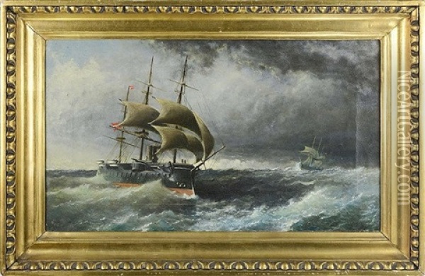 Marine Oil Painting - Josef Karl Berthold Puettner