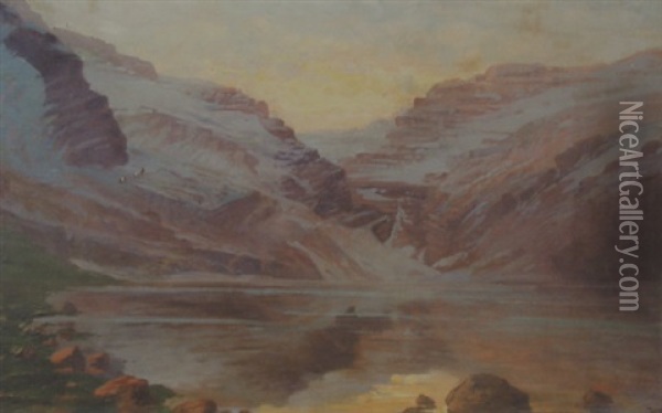 Gunsight Lake And Pass Oil Painting - John Fery