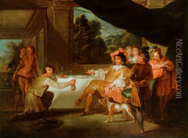 Le Paysan Qui Avait Offense Son Seigneur Oil Painting - Nicolas Bertin
