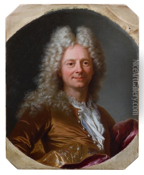 Portrait D'homme En Buste Oil Painting - Hyacinthe Rigaud