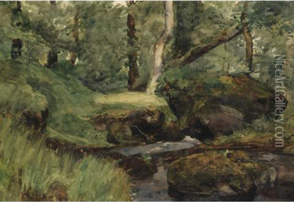 Forest Interior Oil Painting - William Brymner
