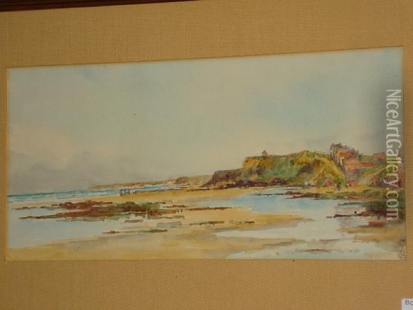 'low Tide, Wimereux, West Boulogne' Oil Painting - Lady Eveleen Bonner