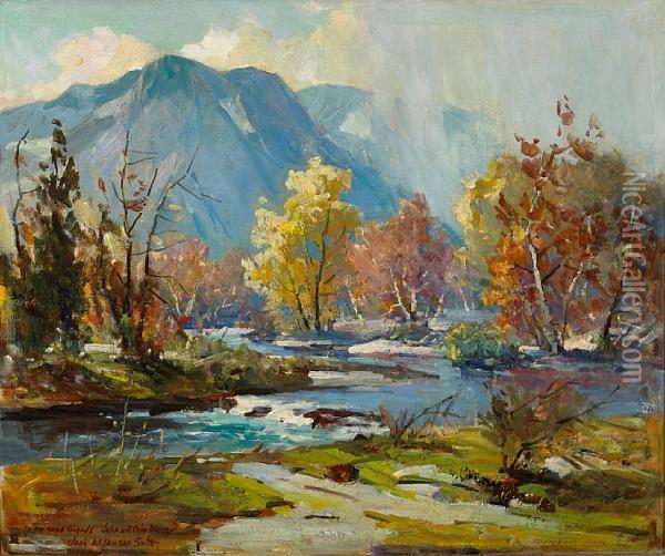 Autumn Gold (rain Shower In The Sierras) Oil Painting - Jack Wilkinson Smith