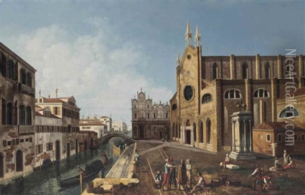 A View Of Campo Santi Giovanni E Paolo, Venice Oil Painting - Michele Marieschi