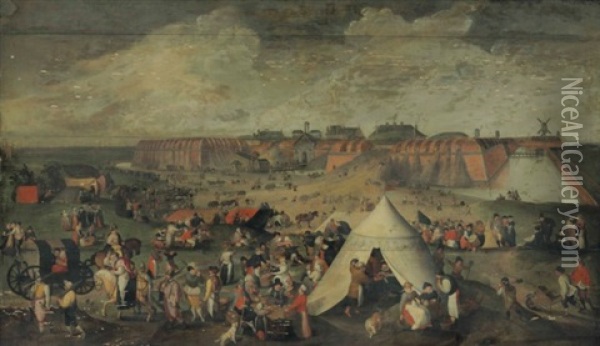 The Demolition Of The Citadel Of Antwerp Oil Painting - Marten van Cleve the Elder