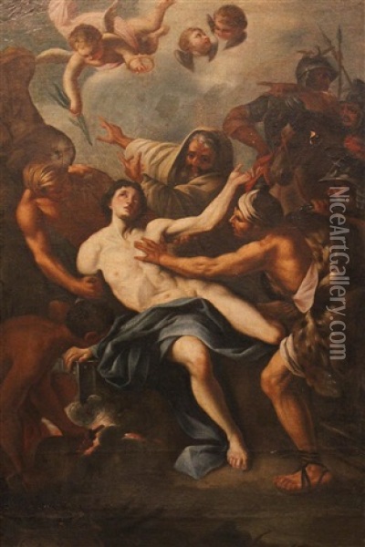 Martyrdom Of St. Lawrence Oil Painting - Daniel (Joseph D.) Seiter