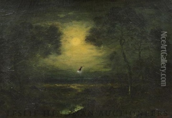 Moonlight Oil Painting - Hudson Mindell Kitchell