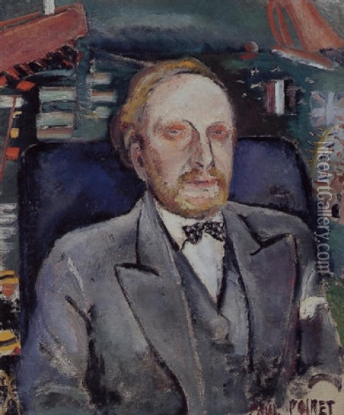 Autoportrait Aux Regates De Trouville Oil Painting - Paul Poiret