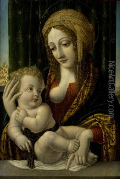 Madonna Con Bambino (madonna And Child) Oil Painting - Giovanni Antonio Boltraffio