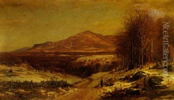 Winter In Westchester Hills Oil Painting - James McDougal Hart