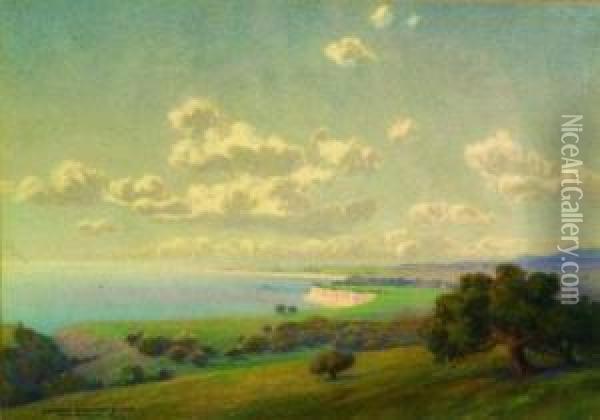 From Reservoir Hill, Santa Barbara, California Oil Painting - George Elbert Burr