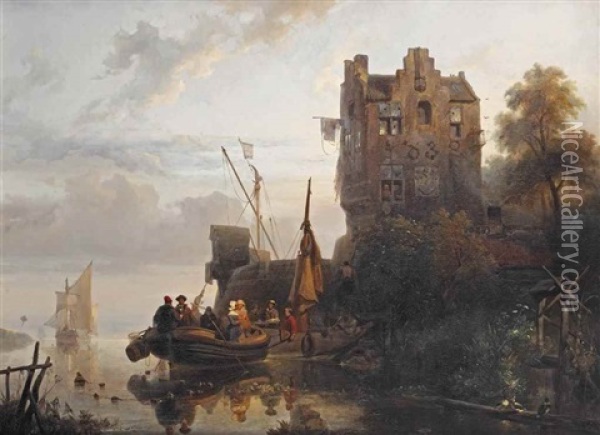 Boating: Spelevaren Oil Painting - Wijnand Jan Joseph Nuyen