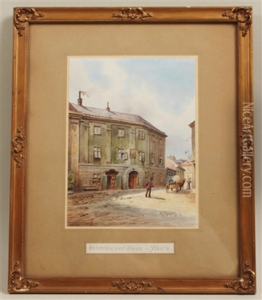 Das Schonbichlerhaus In Ybbs Oil Painting - Karl Wenzel Zajicek