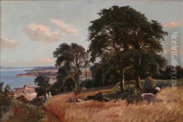 Summer's Day At Arildsleje At Kullen, Sweden Oil Painting - Viggo Pedersen