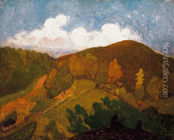 Banyuls-i Taj - Oszi Kep (landscape In Banyuls - Autumn Picture) Oil Painting - Jozsef Rippl-Ronai