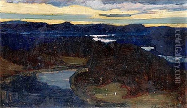 Norrlandskt Skymningslandskap Oil Painting - Helmer Osslund