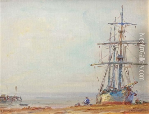 Retour D'islande, Dunkerque Oil Painting - Georges Ricard-Cordingley
