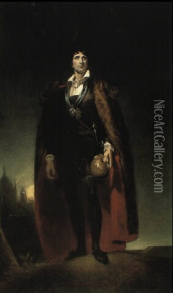 Portrait Of John Kemble As Hamlet Holding A Skull Oil Painting - Thomas Lawrence