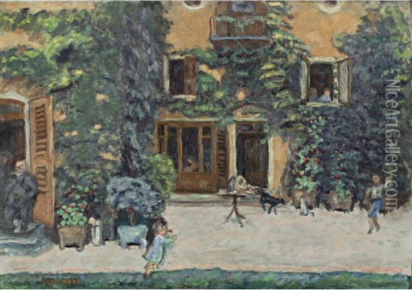 La Partie De Balle (enfants Dans Un Jardin) Oil Painting - Pierre Bonnard