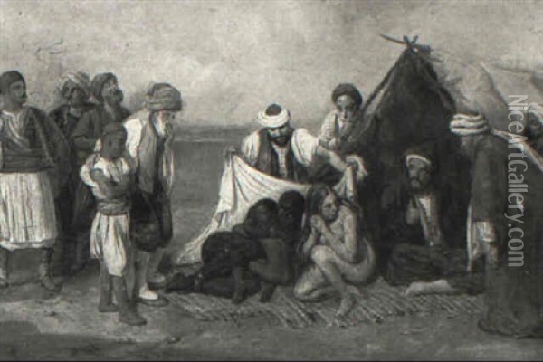 African Slave Market Oil Painting - Francois Auguste Biard