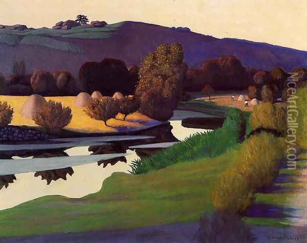 Evening on the Loire Oil Painting - Felix Edouard Vallotton