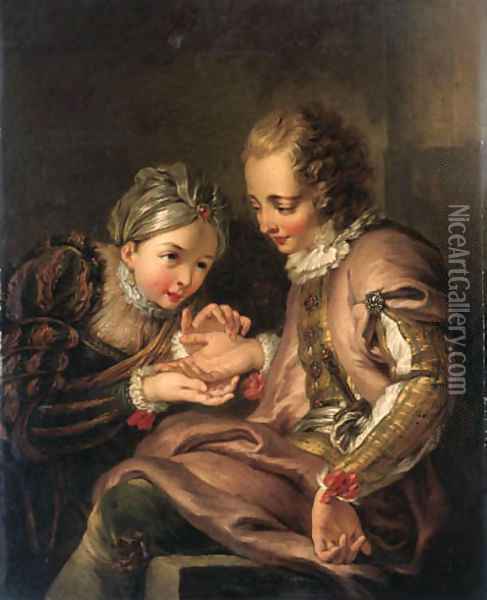 The Fortune Teller 2 Oil Painting - Charles-Antoine Coypel