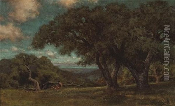 Picnic In A Clearing Oil Painting - Charles Dorman Robinson