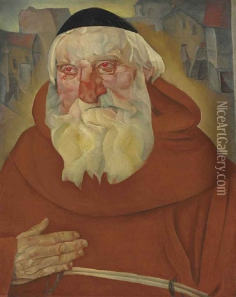 The Monk Oil Painting - Boris Dmitrievich Grigoriev