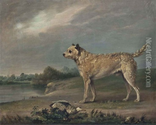 A Favourite Terrier Oil Painting - Edmund Bristow