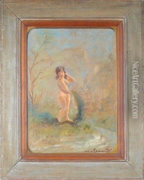 Nude Woman In A Landscape Oil Painting - Louis Michel Eilshemius