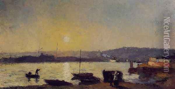 The Seine at Rouen Oil Painting - Albert Lebourg