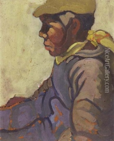 Indian Boy Oil Painting - Pegi Nicol Macleod