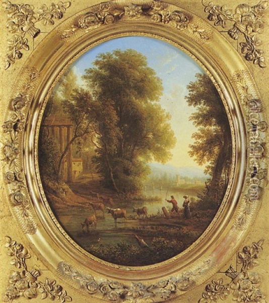 Paysage Pastoral Oil Painting - Victor de Grailly