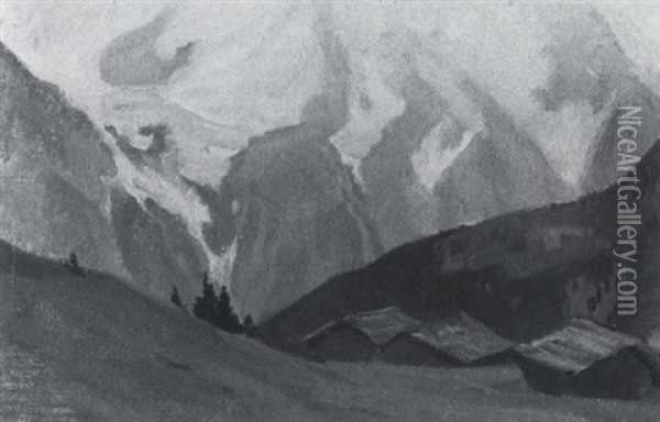Les Alpes Oil Painting - Clarence Alphonse Gagnon