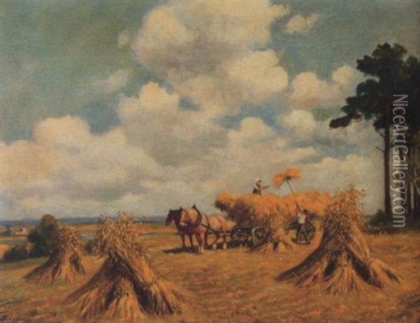 Summer Harvest Oil Painting - Oskar Adolfowitsch Hoffmann