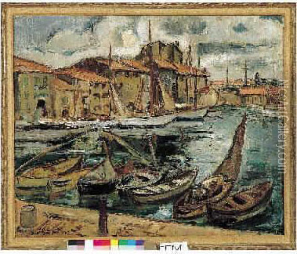 Toulon, Le Port, 1929. Oil Painting - Emile-Othon Friesz