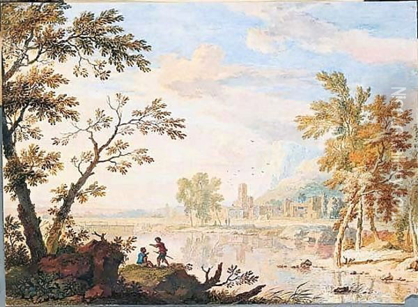 Italianate landscape Oil Painting - Jan Van Huysum