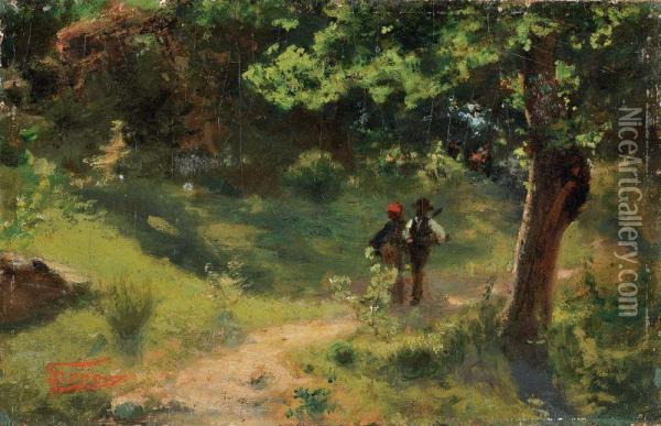 Sentiero Nel Bosco Oil Painting - Pietro Senno