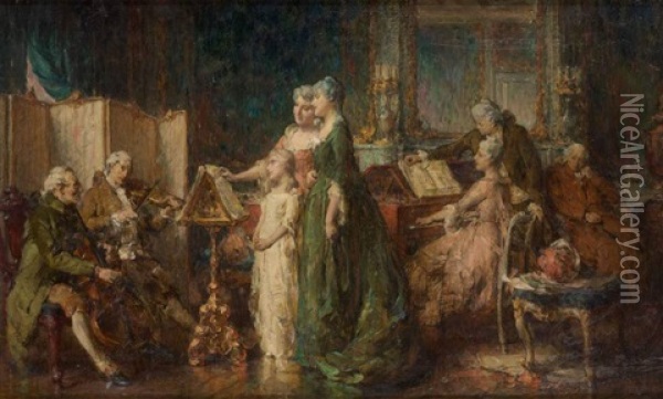 La Musique De Chambre Oil Painting - Jean Guillaume (Jan Willem) Rosier