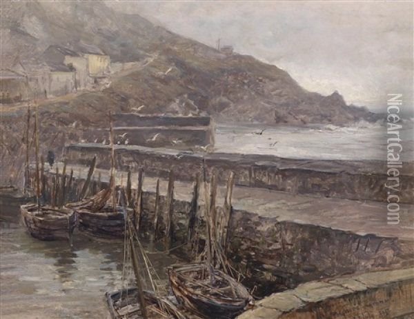 Polperro-cornwall Oil Painting - Carl Kaiser-Herbst