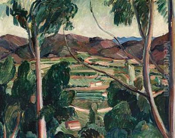 Besancon-dalen, Provence Oil Painting - Jens Adolf Emil Jerichau