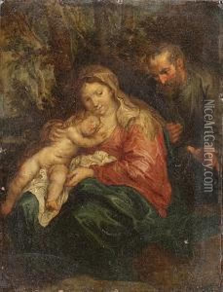 The Holy Family Oil Painting - Jan Van Balen