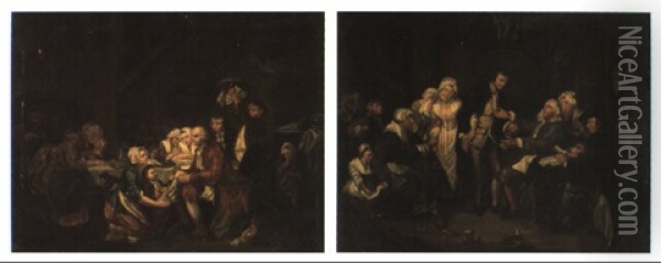 L'accord,e De Village Oil Painting - Jean Baptiste Greuze