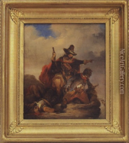 Battle Of Independence Oil Painting - Alexandre Gabriel Decamps