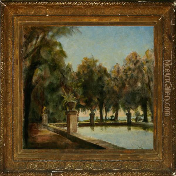 From Villa D'este Oil Painting - Lars Rastrup