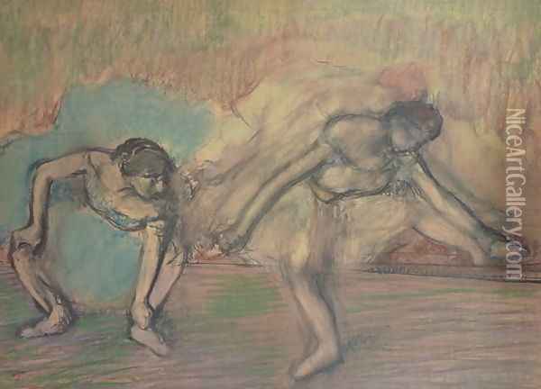 Two Dancers Resting, 1896 Oil Painting - Edgar Degas