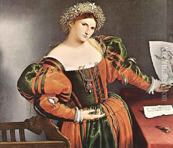 Lucretia Oil Painting - Lorenzo Lotto