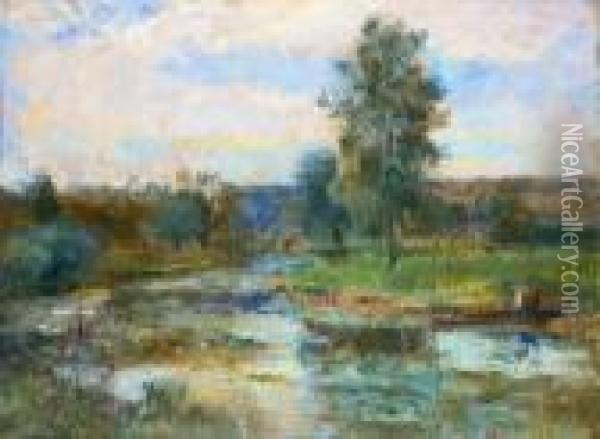 Les Bords De L'iton A Hondouville Oil Painting - Albert Lebourg